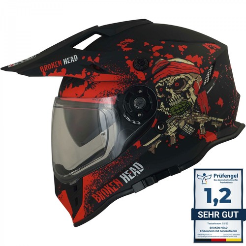 Casco enduro testa rotta - casco, con